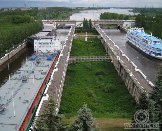 Шлюзы Рыбинского гидроузла на wikipoints.ru