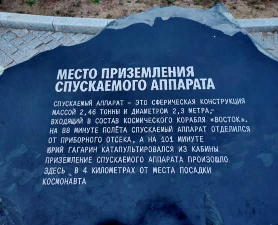 Место приземления спускаемого аппарата  Восток 1 на wikipoints.ru