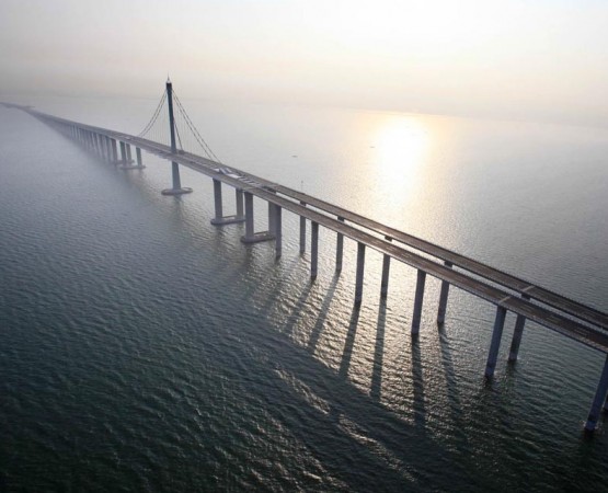 Циндаоский мост через залив на wikipoints.ru