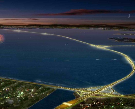 Циндаоский мост через залив на wikipoints.ru